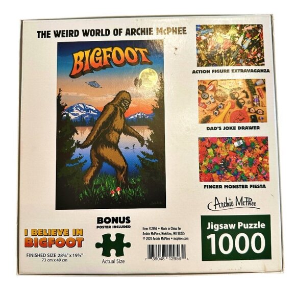 Archie McPhee I Believe in Bigfoot 1000 Piece Jigsaw Puzzle and Poster COMPLETE - Picture 10 of 10